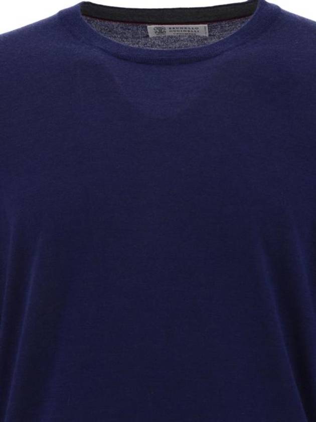 Cashmere Silk Knit Top Blue - BRUNELLO CUCINELLI - BALAAN 4