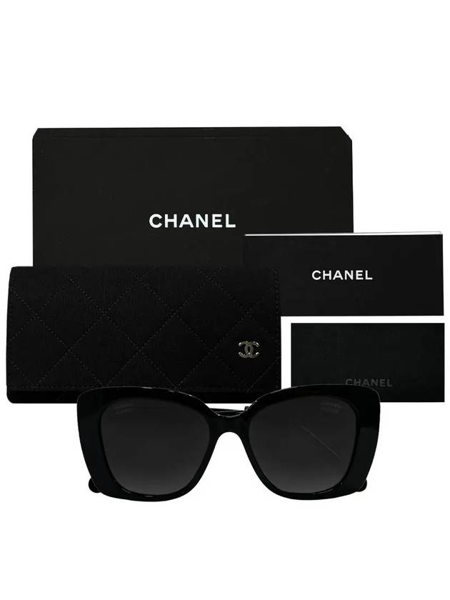 Lettering Cat Eye Sunglasses CH5422B C501T8 A71353 Black Logo - CHANEL - BALAAN 10