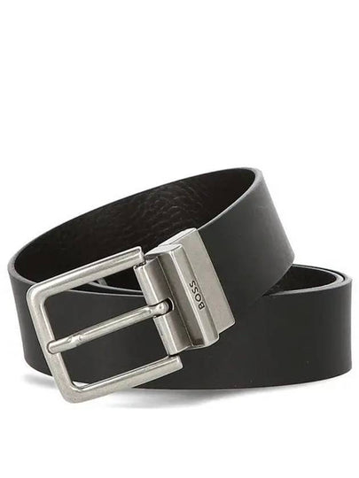 Branded Keeper Reversible Italian Leather Belt Black - HUGO BOSS - BALAAN 2