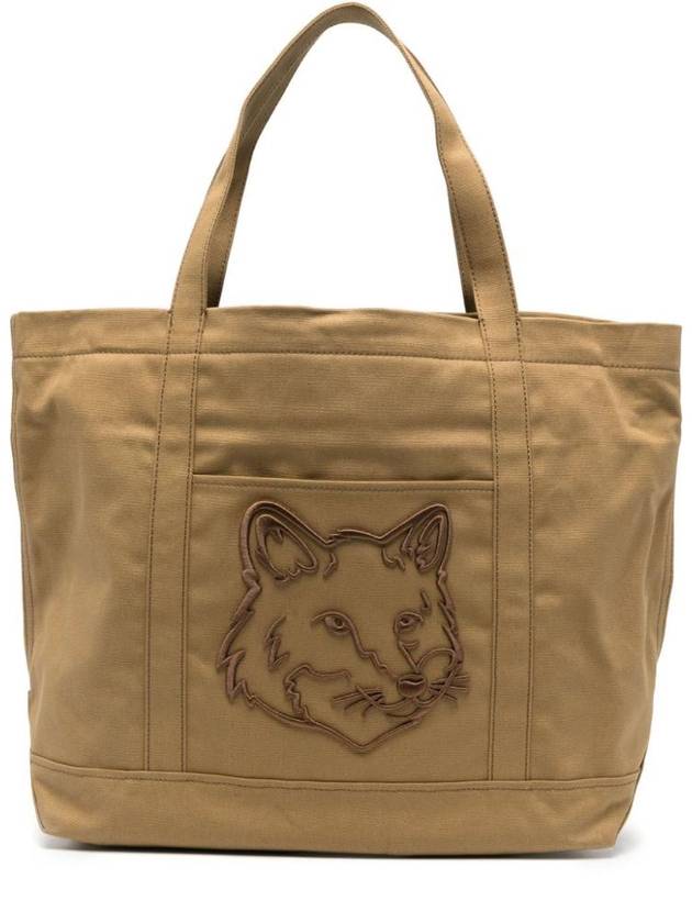 Fox Head Large Tote Bag Chestnut - MAISON KITSUNE - BALAAN 1