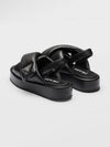 Triangular Logo Soft Padded Nappa Leather Sandals Black - PRADA - BALAAN 3