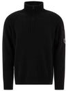 Lambswool GRS Half Zipped Knit Top Black - CP COMPANY - BALAAN 3