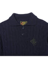 OGAF Wool Cola Cable Knit Top Navy - OGARP - BALAAN 4