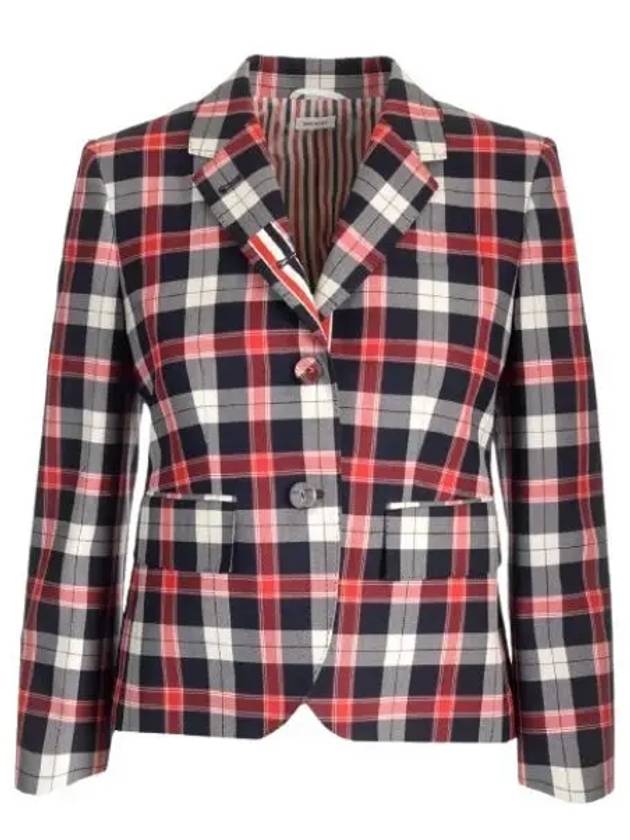 Tartan Twill High Armhole Sports Jacket Red - THOM BROWNE - BALAAN 2