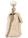 Rockstud Foldover Lambskin Leather Shoulder Bag Beige - VALENTINO - BALAAN 4