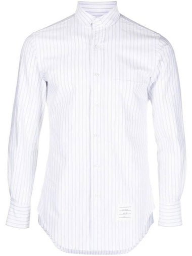 Pinstrip Oxford Long Sleeve Shirt Blue - THOM BROWNE - BALAAN 1