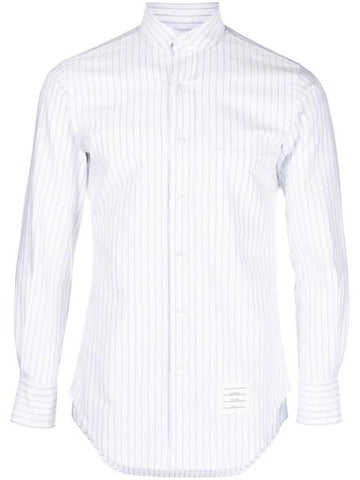 Pinstrip Oxford Long Sleeve Shirt Blue - THOM BROWNE - BALAAN 1