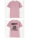 Men's Chest Logo Back Print Short Sleeve T-Shirt Pink - STONE ISLAND - BALAAN 6