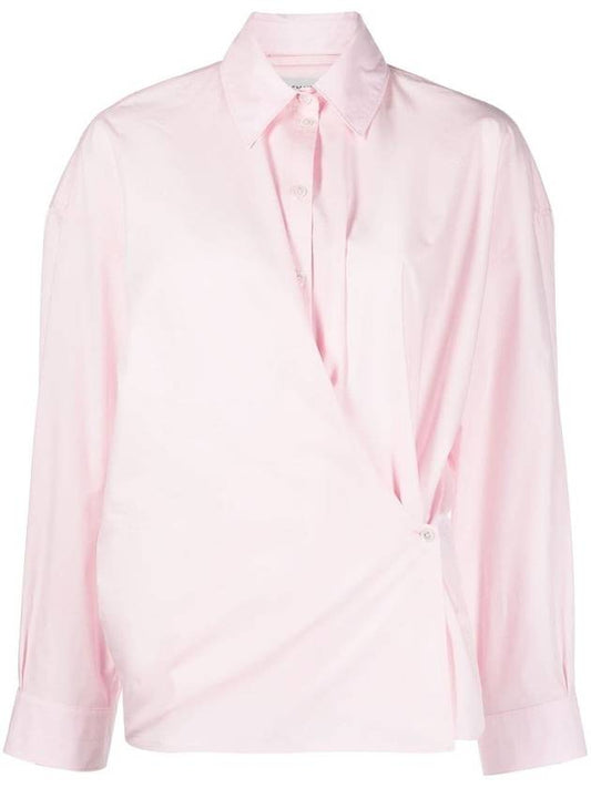 twist detail wrap shirt pink - LEMAIRE - BALAAN 1