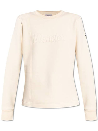 Moncler Sweatshirt With Logo, Women's, Beige - MONCLER - BALAAN 1