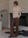 EASY HALF ELASITC WAISTBAND PANTS Mocha - PLAYBOO - BALAAN 1