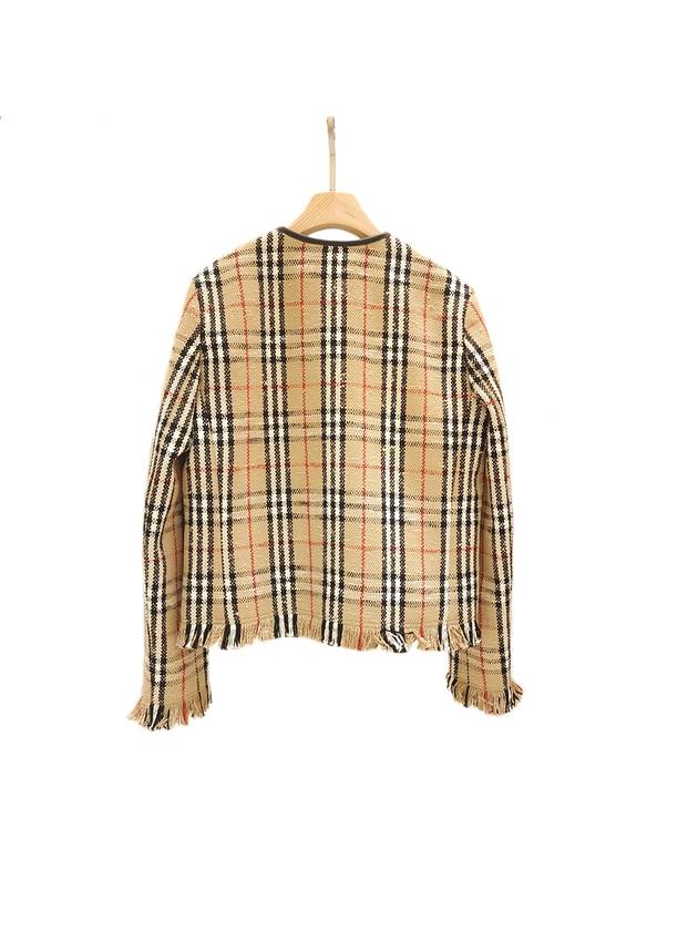 Vintage Check Embroidered Boucle Jacket Beige - BURBERRY - BALAAN.