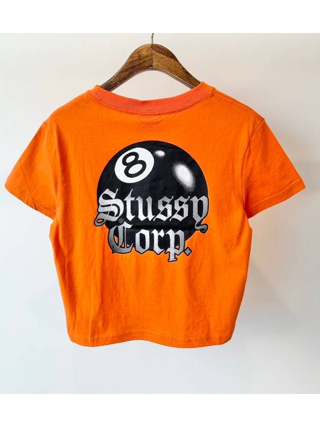 AU Australia 8 BALL CORP Slim Crop T Shirt ST1M0301 Coral Orange WOMENS AU10 M 12 L - STUSSY - BALAAN 3