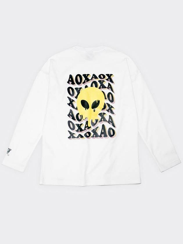 WAVE logo Long sleeve T shirts semi over fit White - AOX - BALAAN 5