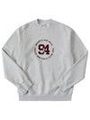 Track Field Flock Crew Neck Cotton Sweatshirt Light Oatmeal - SPORTY & RICH - BALAAN 1