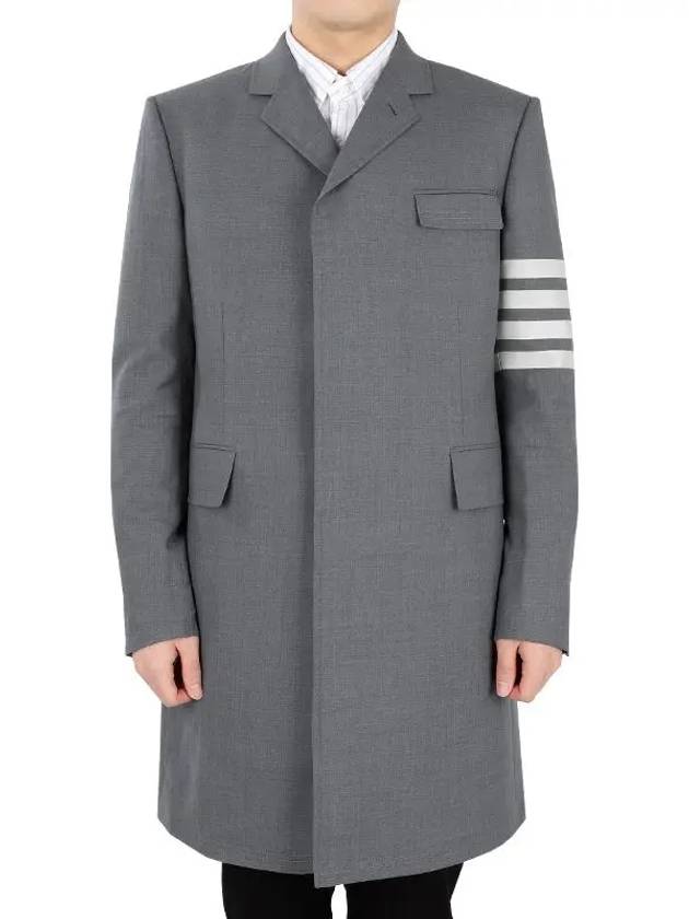 Men's Plain 4 Bar Single Coat Medium Grey - THOM BROWNE - BALAAN 2