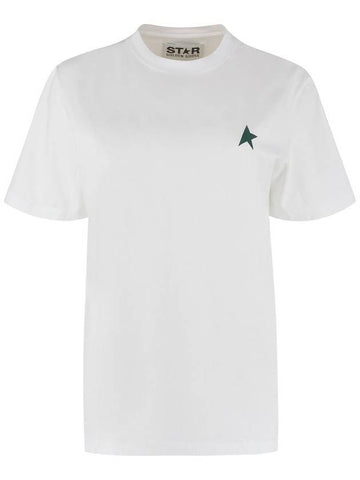 Small Star Crew Neck Short Sleeve T-Shirt White - GOLDEN GOOSE - BALAAN.