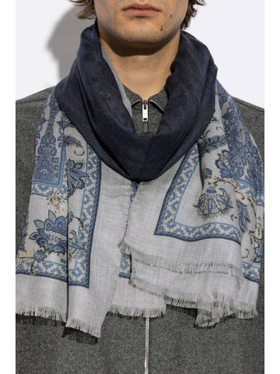 Etro Scarf With Print, Men's, Blue - ETRO - BALAAN 2