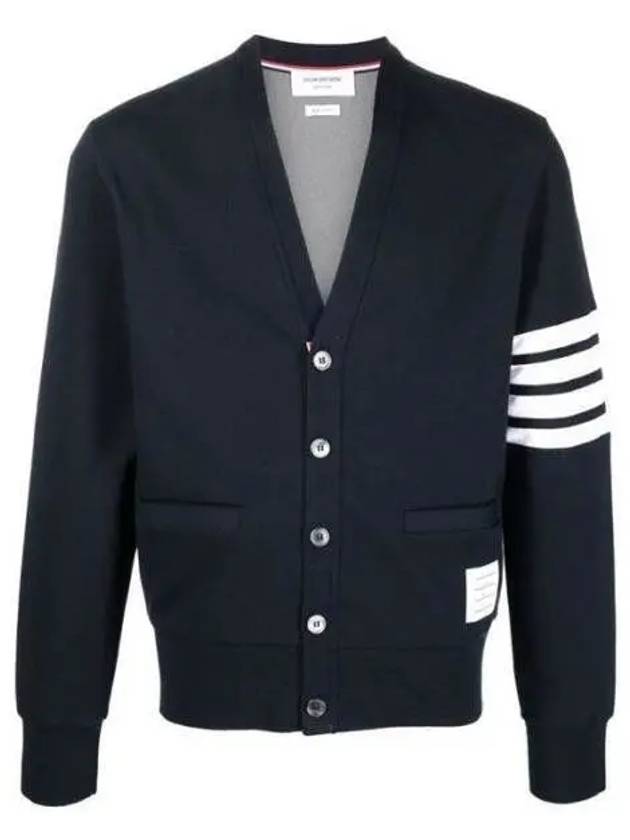 MJT325A diagonal armband varsity V-neck cardigan MJT325A J000 1008807 - THOM BROWNE - BALAAN 1