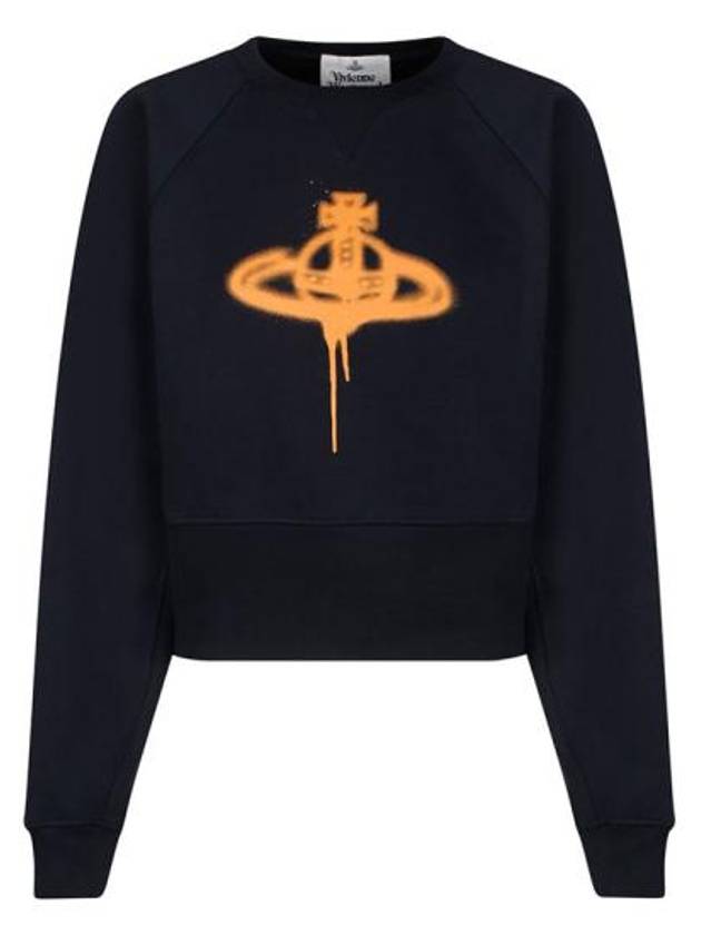 Spray ORB Logo Sweatshirt Navy - VIVIENNE WESTWOOD - BALAAN 2