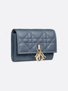 XS Lady Cannage Lambskin Half Wallet Pastel Midnight Blue - DIOR - BALAAN 3