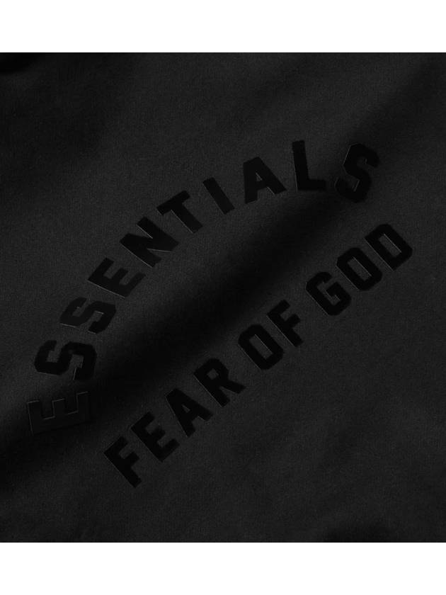 Logo Appliqued Fleece Hoodie Black - FEAR OF GOD ESSENTIALS - BALAAN 6