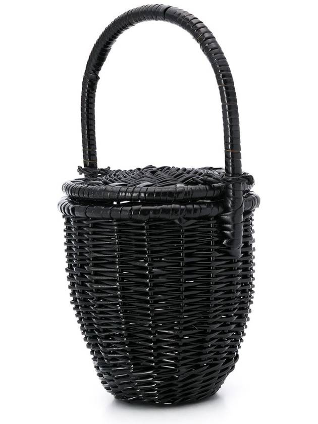 Wicker Tote Bucket Bag Black - PATOU - BALAAN 5