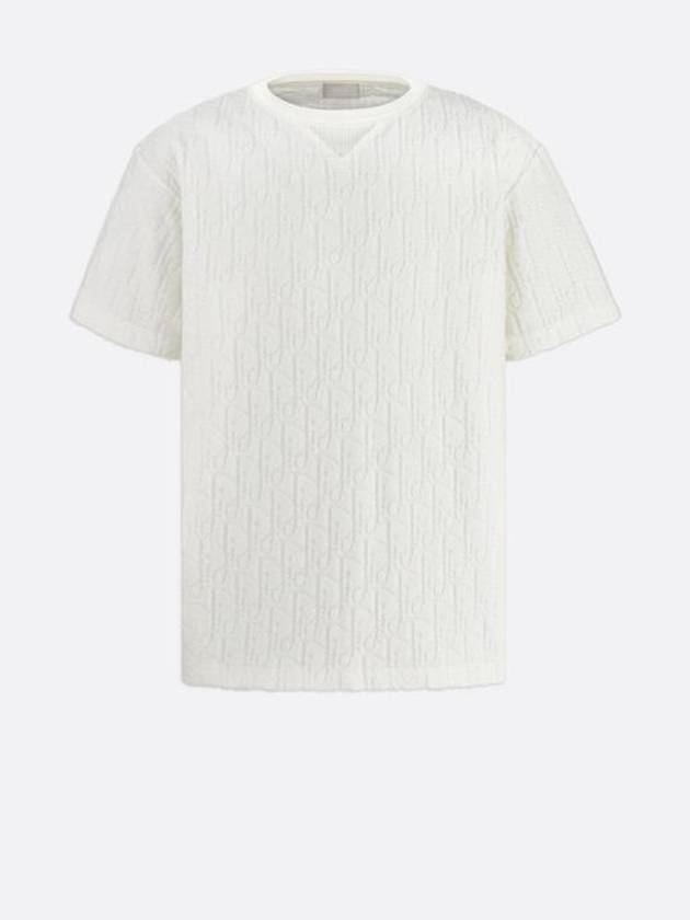 Oblique Terry Cotton Relaxed Fit Short Sleeve T-Shirt White - DIOR - BALAAN 2