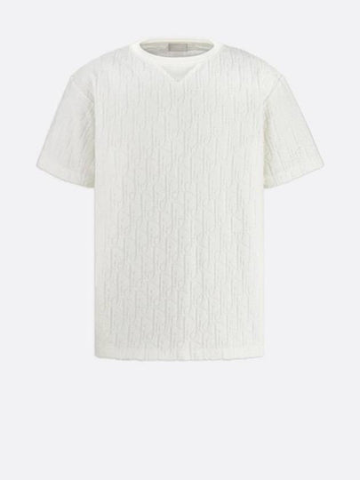 Oblique Terry Cotton Relaxed Fit Short Sleeve T-Shirt White - DIOR - BALAAN 2