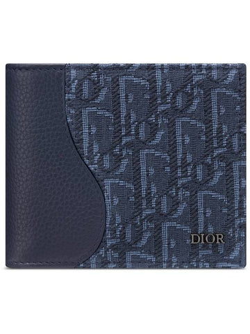 Oblique Saddle Compact Half Wallet Navy - DIOR - BALAAN 1