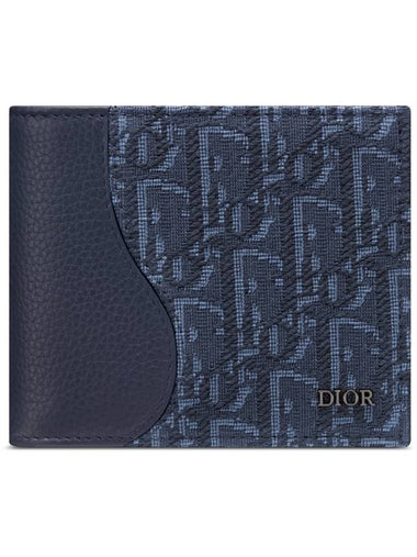 Oblique Saddle Compact Half Wallet Navy - DIOR - BALAAN 1