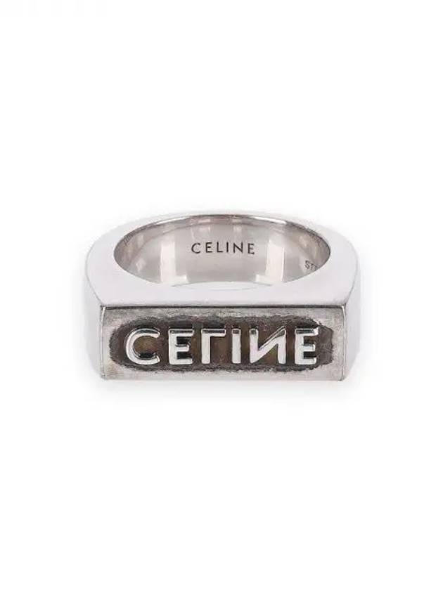 Stamped Logo Ring Silver - CELINE - BALAAN 2