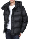 Logo Patch Hooded Down Padding Black - BURBERRY - BALAAN 4