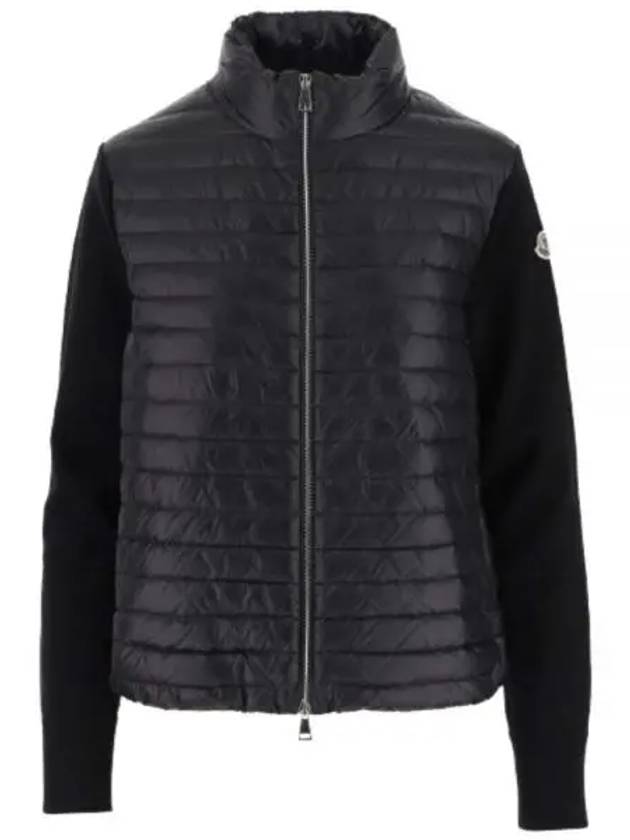 Padded Wool Cardigan Black - MONCLER - BALAAN 2