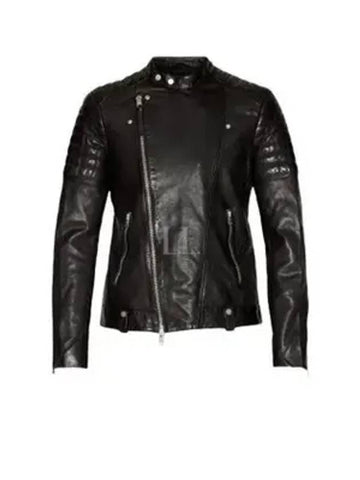 Silas Tab Collar Leather Biker Jacket Black - ALLSAINTS - BALAAN 1