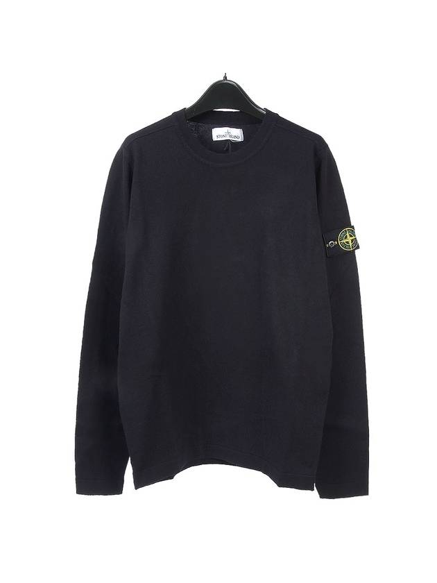 Wappen Patch Round Cotton Knit Top Navy - STONE ISLAND - BALAAN 2