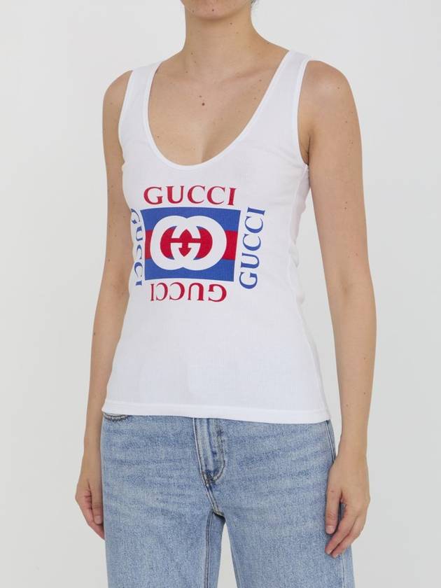 Logo Sleeveless White - GUCCI - BALAAN 3