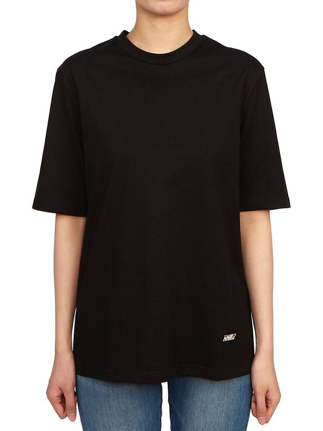 Crew Neck Cotton Short Sleeve T-shirt Black - JIL SANDER - BALAAN 2