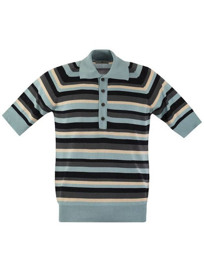 Striped PK shirt gray light blue - PT TORINO - BALAAN 2