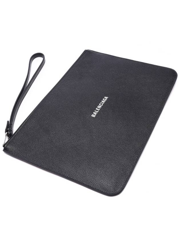 Logo Strap Cash Medium Clutch Bag Black - BALENCIAGA - BALAAN 6