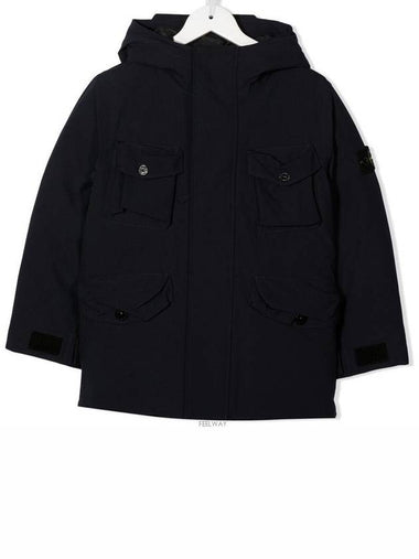 12 year old size black double big pocket wappen down long padding 771640234 - STONE ISLAND - BALAAN 1