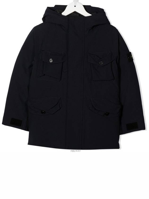 8 10 year old size black double big pocket wappen down long padding 771640234 - STONE ISLAND - BALAAN 1