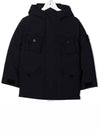 14 year old size black double big pocket wappen down long padding 771640234 - STONE ISLAND - BALAAN 1