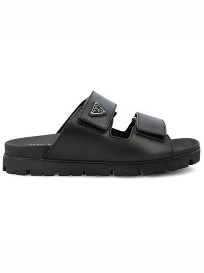 Strap Leather Sandals Black - PRADA - BALAAN 2