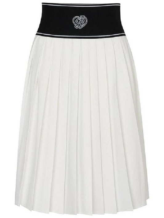 WIDE BANDING MIDI SKIRT WINEER PANTSWhite - PLAYBOO - BALAAN 1