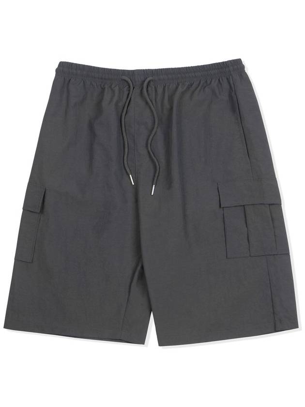 Mark wide nylon half pants CHARCOAL - GRAYBLVD - BALAAN 3