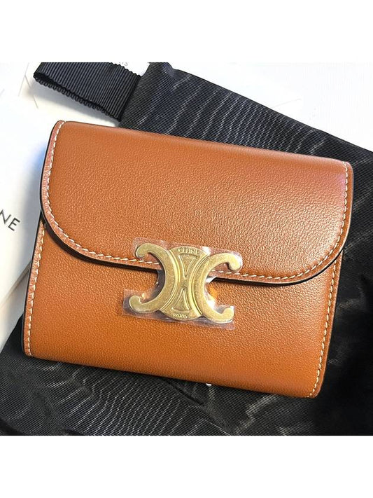 Triomphe Small Half Wallet Tan - CELINE - BALAAN 2