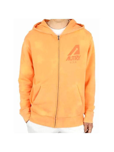 Men's Match Point Logo Zip-Up Hoodie Orange - AUTRY - BALAAN 1