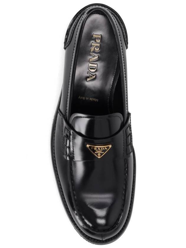 Brushed Leather Loafers Black - PRADA - BALAAN 5