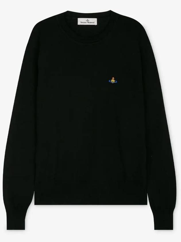 ORB Embroidered Crew Neck Knit Top Black - VIVIENNE WESTWOOD - BALAAN 3